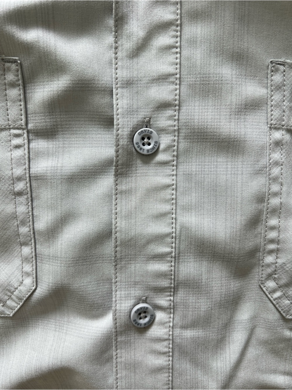 Orvis Men's Short Sleeve Tech Shirt gray plaid UPF 30 Sunglasses cleaner XL - Picture 7 of 7